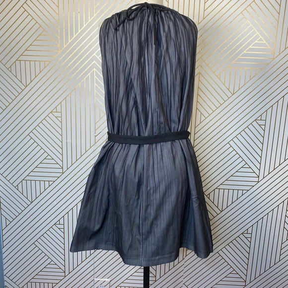 Anthropologie Girls from Savoy Shares Branchflower Silk Dress Gray Black Size 6 - Picture 7 of 12